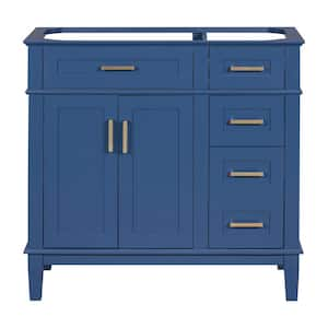 36 in. W x 18 in. D x 34 in. H Bath Vanity Cabinet without Top in Blue