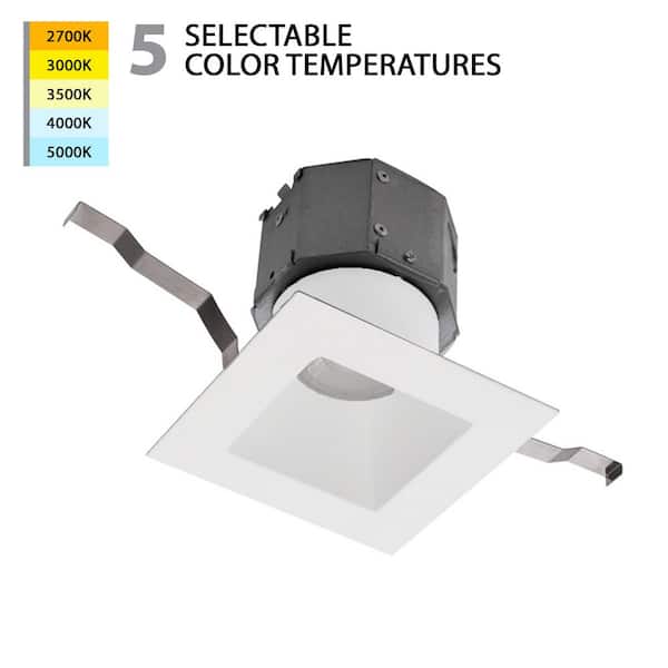 WAC LIMITED Pop-In 4 in. Square Adjustable CCT Remodel IC Rated Indoor/Outdoor Integrated LED Recessed Light Trim (1-Pack)