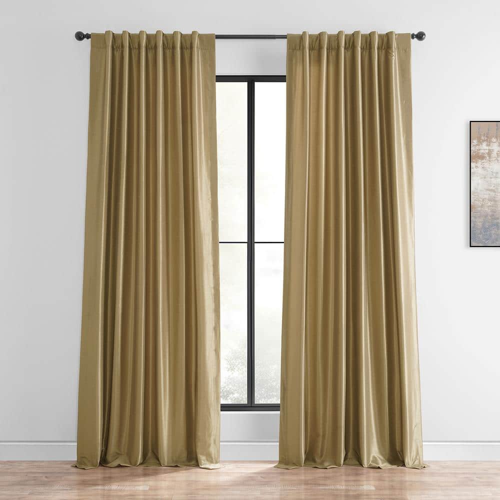 Flax Gold Solid Rod Pocket Room Darkening Curtain - 50 in. W x 96 in. L (1 Panel) price history on PriceWatchPro