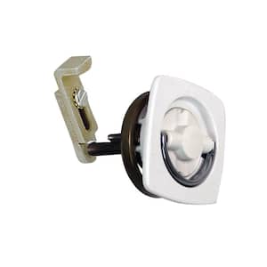 Flush-Mount Non-Locking Latch with Offset Cam Bar and Flexible Polymer Strike for 1-1/8 in. to 2 in. Hole - White