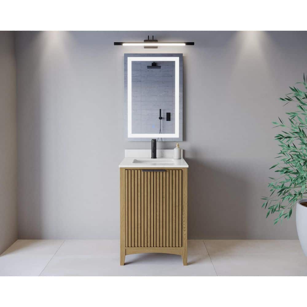Palmilla 24 in. Single Freestanding Natural Oak Bath Vanity with Carrara Cultured Marble Top Assembled price history on PriceWatchPro