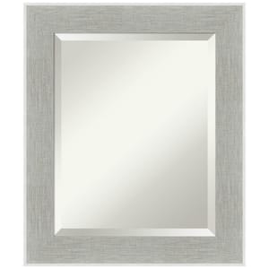 Medium Rectangle Glam Linen Grey Beveled Glass Casual Mirror (25.25 in. H x 21.25 in. W)