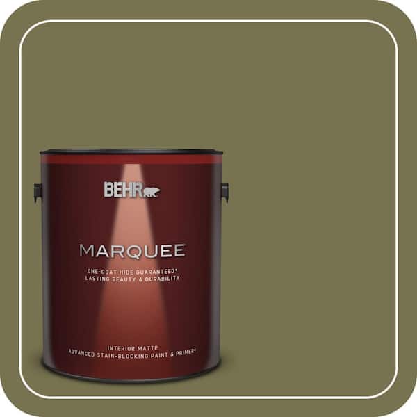 BEHR MARQUEE 1 qt. #S350-6 Truly Olive Matte Interior Paint