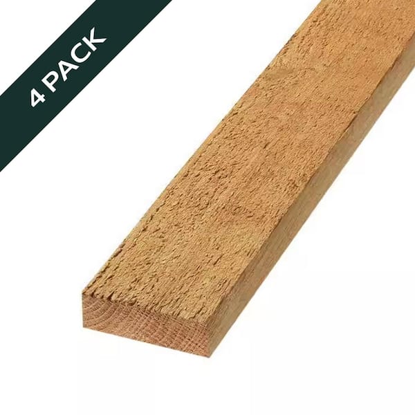 2 in. x 4 in. x 8 ft. Rough Sawn Western Red Cedar Fence Panel Backer Rail (4-Pack)