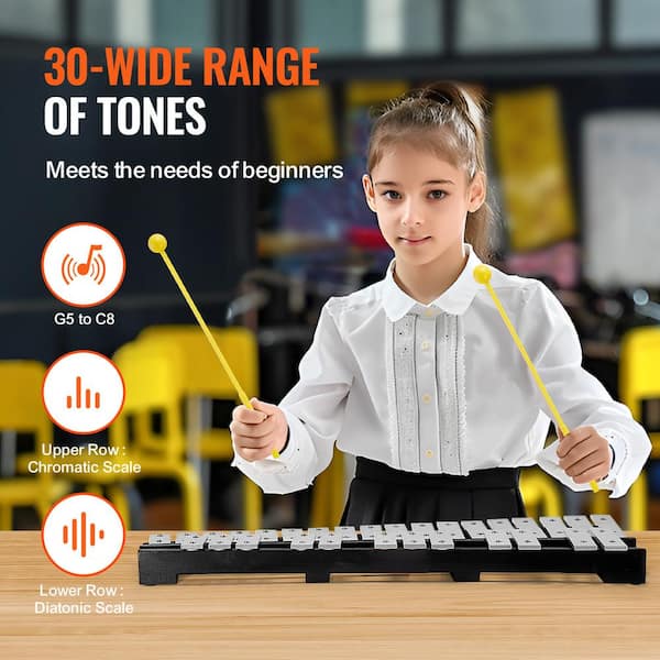 SVOPES Professional 30 Note Glockenspiel Xylophone Kit with