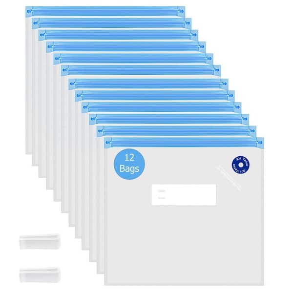 9 in. x 8 in. Set of 12 Reusable Airtight and Resealable Food Storage Bags, Compatible with Most Vacuum Sealers