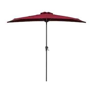 8.5'ft. Steel Market Half Patio Umbrella in Ruby Red