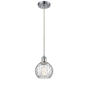 Athens Water Glass 60-Watt 1 Light Polished Chrome Shaded Mini Pendant Light with Clear glass Clear Glass Shade