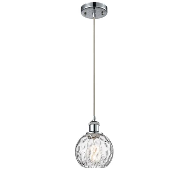 Innovations Athens Water Glass 60-Watt 1 Light Polished Chrome Shaded Mini Pendant Light with Clear glass Clear Glass Shade