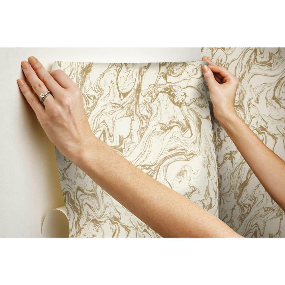 Gold Marble Peel and Stick Vinyl Wallpaper