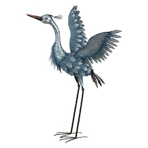 29 in. Metallic Blue Heron - Wings Up