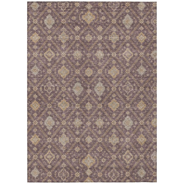 Chantille Machine Washable Indoor/Outdoor Abstract ACN3131 Plum 10 ft. x 14 ft. Area Rug