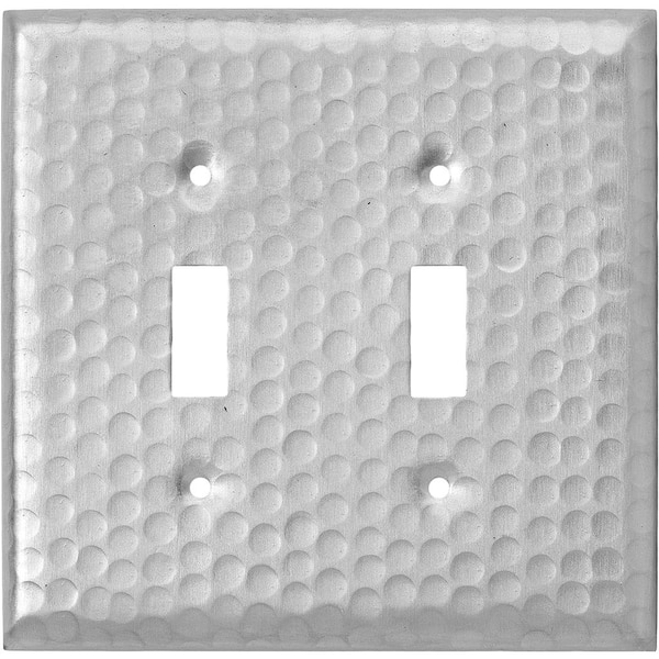 Hand Hammered Nickel 2-Gang Toggle Wall Plate