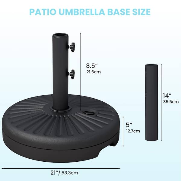 50 lbs. concrete and resin patio umbrella base in black JEAREY 50 lbs. Capacity Resin Patio Umbrella Base in Black