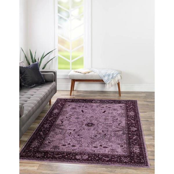 La Jolla Floral Violet 4' 0 x 6' 0 Area Rug