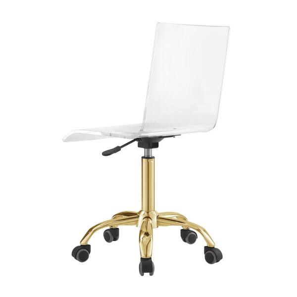 clear and gold desk chair