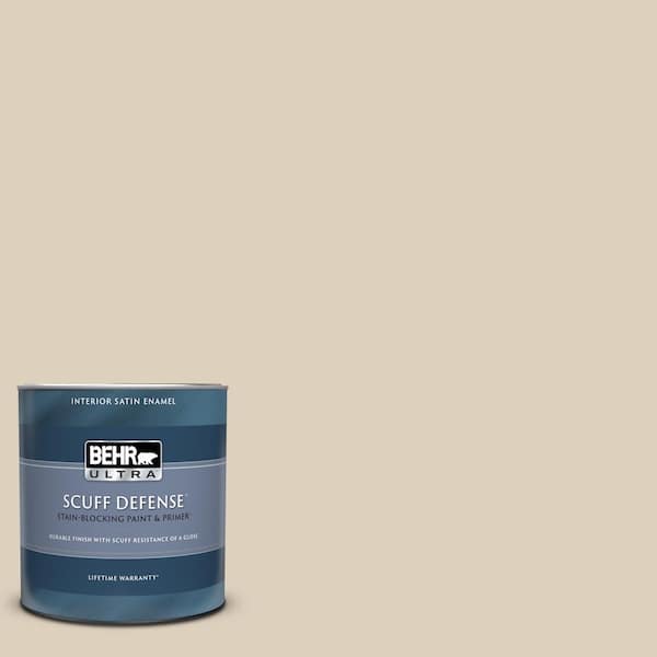 BEHR ULTRA 1 qt. #OR-W07 Spanish Sand Extra Durable Satin Enamel Interior Paint & Primer