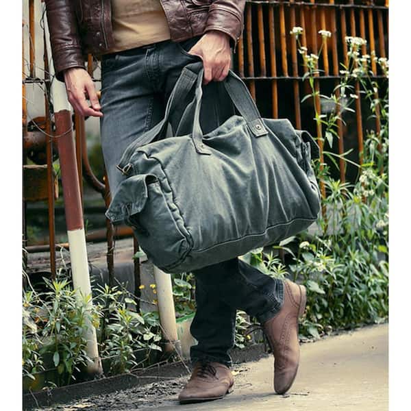 The Military' - Canvas Duffel Backpack, Classic Khaki / Large