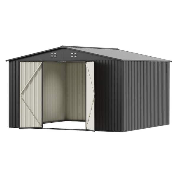 10 ft. W x 10 ft. D Outdoor Metal Shed Storage Heavy Duty Outdoor Storage for Tools and Equipment (100 sq. ft. )