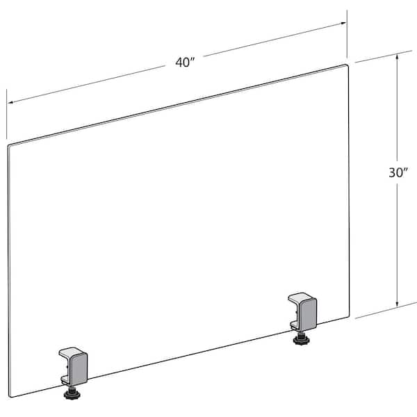 Azar Displays 179140 Clear Acrylic 4-Way Divider Shield for Table, Crossed Plas