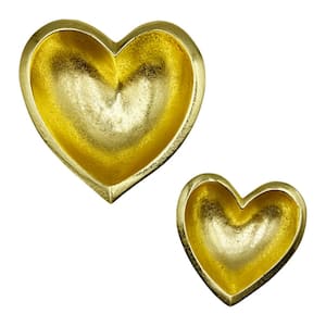 Gold Aluminum Heart Shaped Nested Fruit Bowls