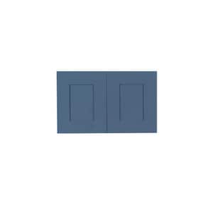 Lancaster Blue Plywood Shaker Stock Assembled Wall Kitchen Cabinet 24 in. W x 12 in. H x 12 in. D