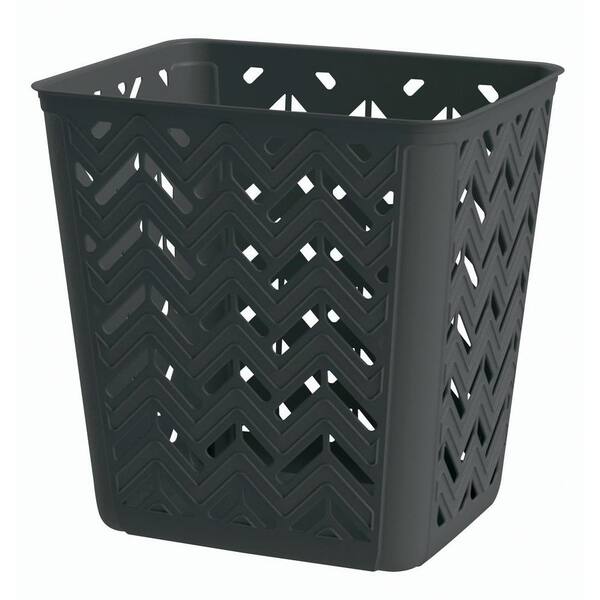 United Solutions 4 Gal. Chevron Trash Can in Black