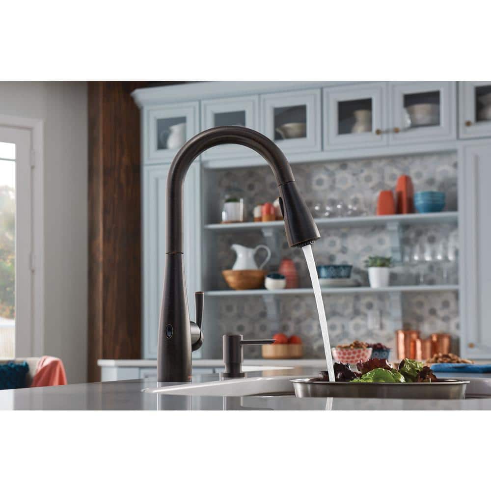 Mediterranean Bronze Touchless Pull-Down Kitchen Faucet with Spray