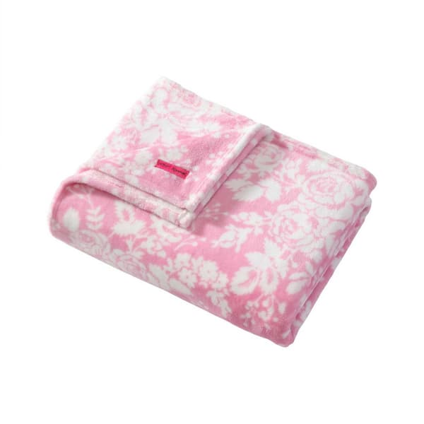 Cottage Floral Prism Pink Ultra Soft Plush Fleece 50 x 70 Throw Blanket