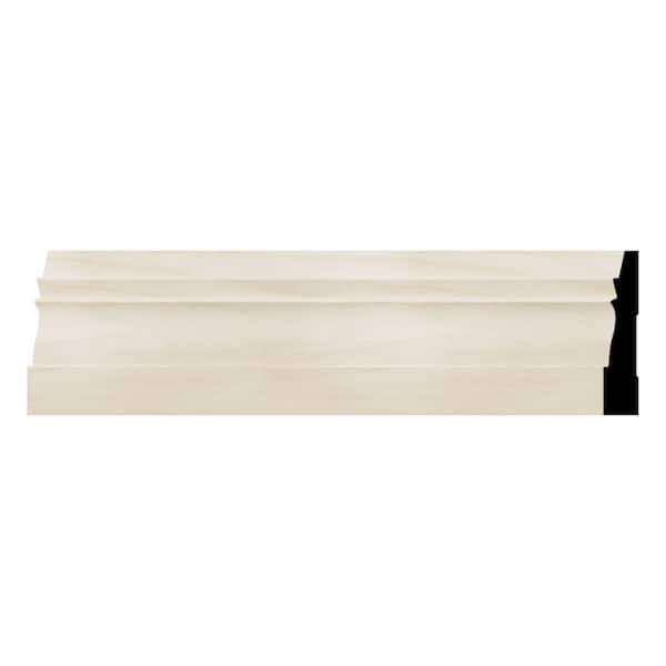 Ekena Millwork WM631 0.56 in. D x 3.25 in. W x 96 in. L Wood Poplar Baseboard Moulding