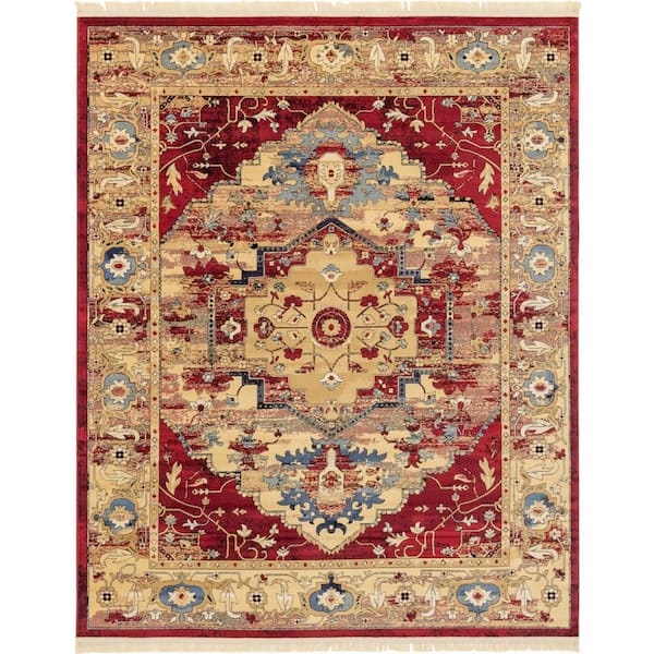 Unique Loom District Potomac Red 8 ft. x 10 ft. Area Rug