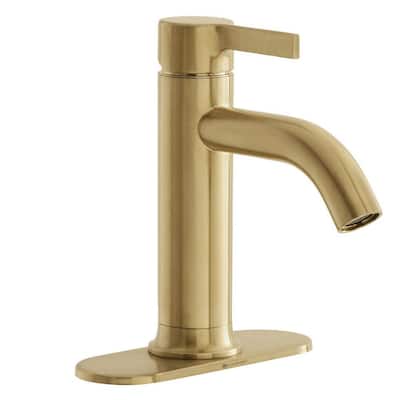 Ryden Single Hole Single-Handle Bathroom Faucet in Brushed Gold