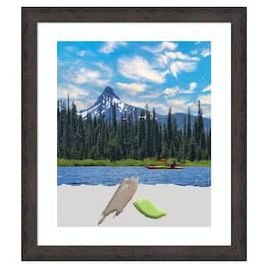 Dappled Black Brown Narrow Wood Picture Frame Opening Size 20 x 24 in. (Matted To 16 x 20 in.)