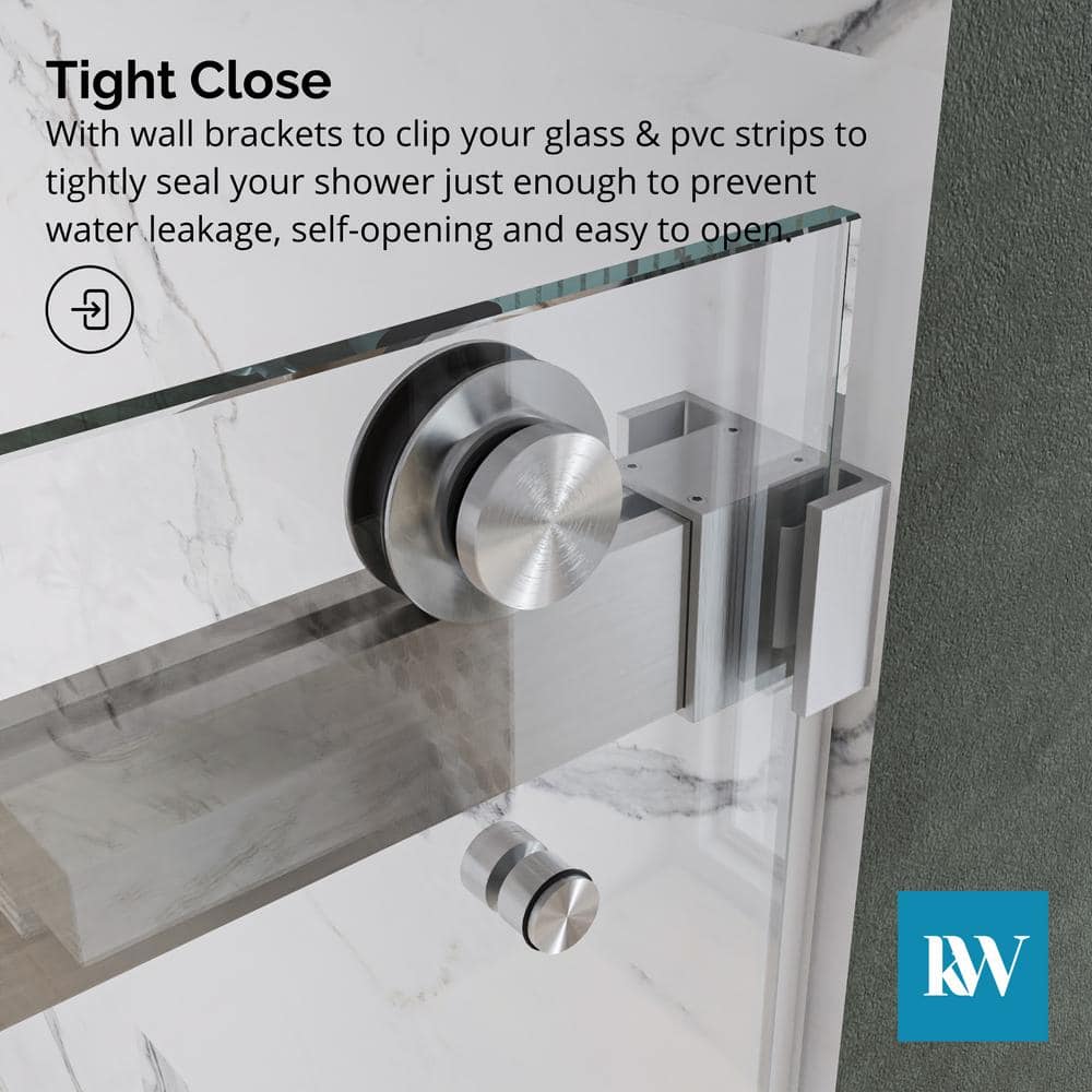60'' W x 72'' H Brushed Nickel Frameless Sliding Shower Door