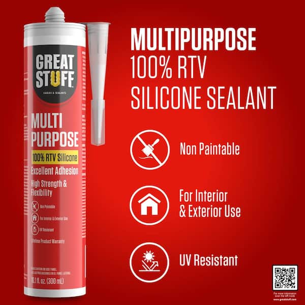 Adhesive Guru Clear Silicone Sealant Waterproof 10.15 fl.oz, All Purpose  100% Silicone Caulk, Weatherproof & Flexible Adhesive Sealant for Indoor  and