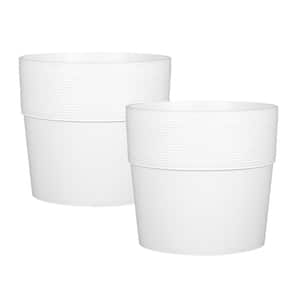 8.3 in. (21cm) Groove Bianco Resin 2-Pack
