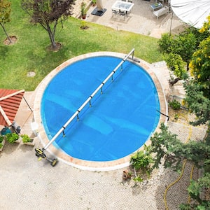 12 Mil 15 ft. x 15 ft. Round Blue Above Ground Pool Solar Pool Cover