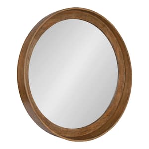 Medium Round Brown Classic Mirror (29.92 in. H x 29.92 in. W)