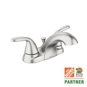 Adler 4 in. Centerset 2-Handle Low-Arc Bathroom Faucet in Spot Resist Brushed Nickel