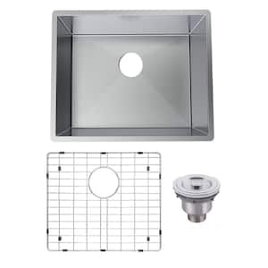 Stainless Steel 18-Gauge 21 in. Single Bowl Undermount Workstation Kitchen Sink with Grid and Strainer