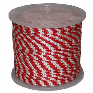 T.W. Evans Cordage 98011 .625 in. x 200 ft. Solid Braid Propylene Multifilament Derby Rope in Red and White
