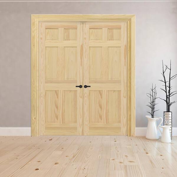 Steves & Sons 60 in. x 80 in. Universal 6-Panel Unfinished Pine