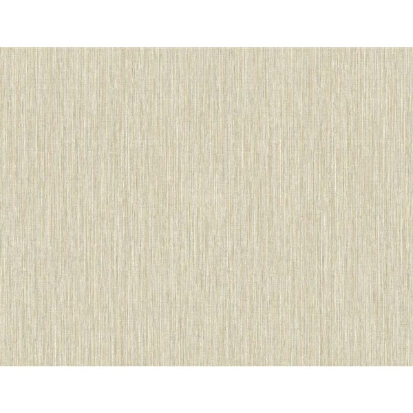 Seabrook Designs 60.75 sq. ft. Desert and Metallic Gold Vertical Stria Embossed Vinyl Un-Pasted Wallpaper Roll
