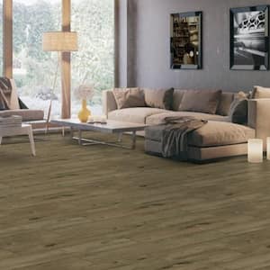Take Home Sample - Russet Brown 20 mil x 9 in. W x 48 in. L Water Resistant Loose Lay Luxury Vinyl Plank Flooring