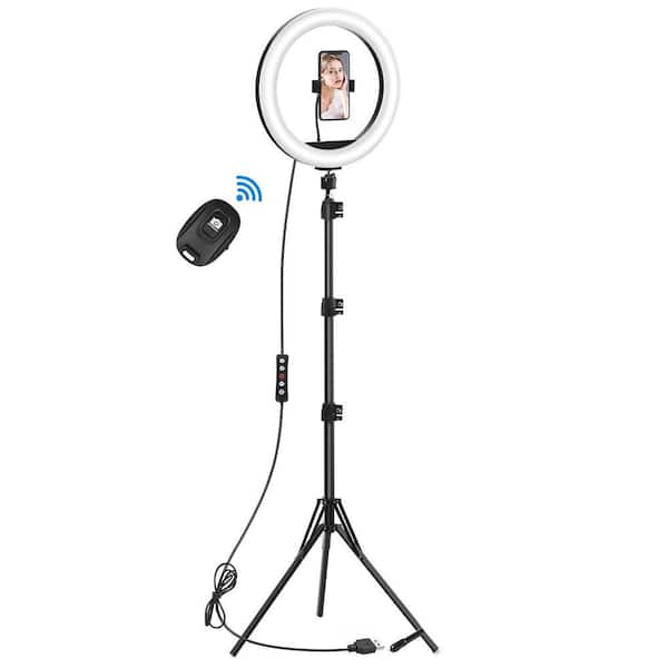10.3 in. RGB Ring Light with Desk Tripod Stand Phone Holder 29 Lighting Modes Remote for Photo Video Recording
