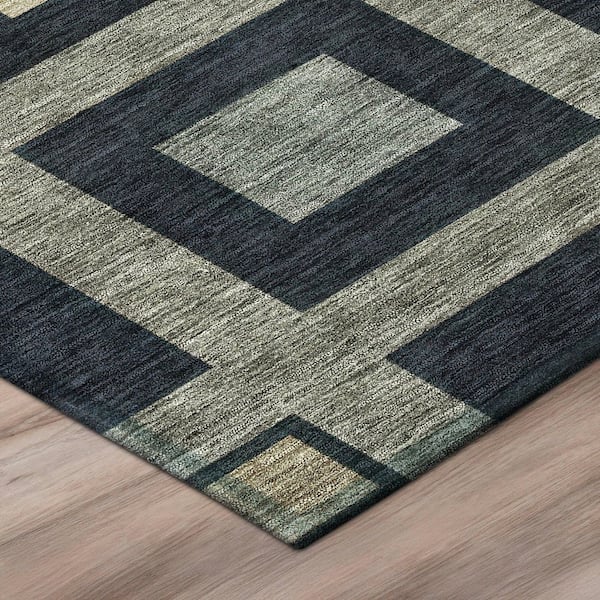 Chantille Machine Washable Indoor/Outdoor Abstract ACN2889 Black 10 ft. x 14 ft. Area Rug