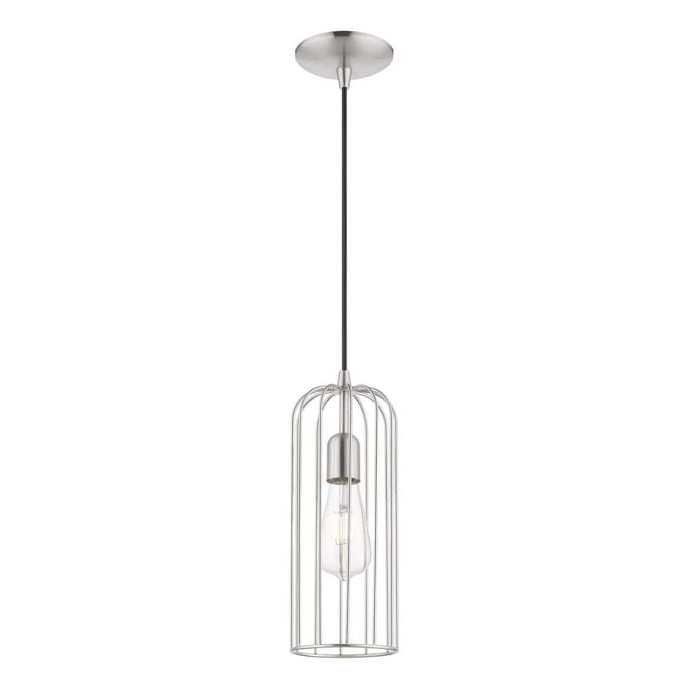 Glenbrook Brushed Nickel Mini Pendant with Open Cage Design