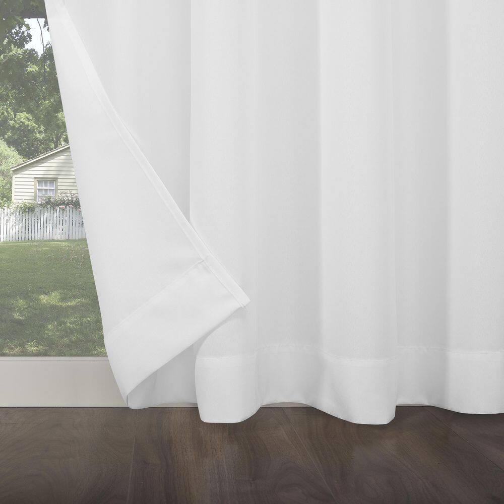 White 54" x 95" Polyester Blackout Grommet Curtain Panel