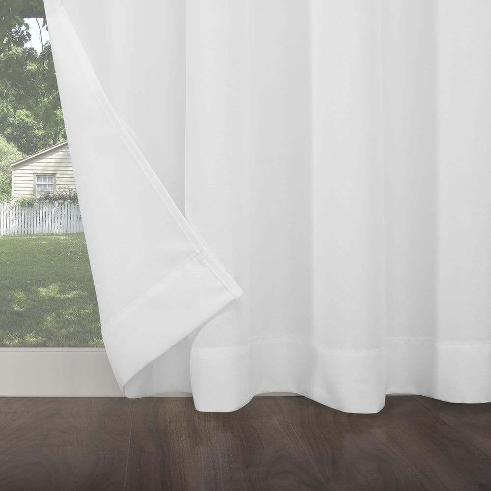 White 54" x 84" Polyester Blackout Grommet Curtain Panel