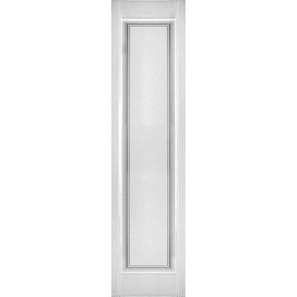 Ekena Millwork 12 in. x 31 in. Lifetime Vinyl Custom Single Raised Panel Shutters Pair Paintable